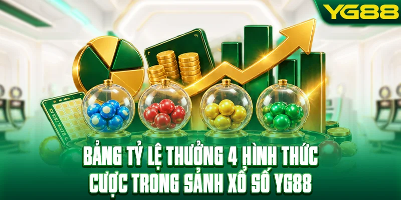 Bảng tỷ lệ thưởng 4 hình thức cược trong sảnh xổ số YG88